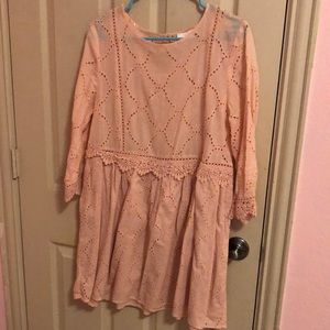 Pink laced babydoll dress